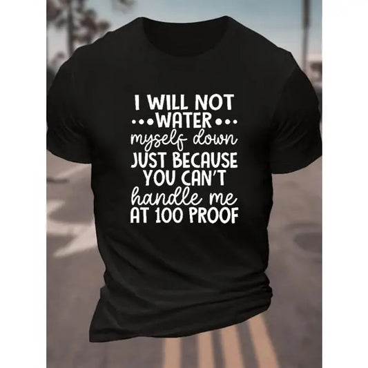 Letter Graphic Men's Short Sleeve T-shirt, Comfy Stretchy Trendy Tees For Summer, Casual Daily Style Fashion Clothing Made in USA