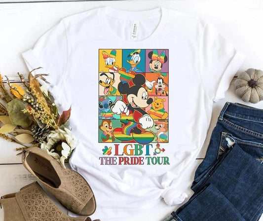 Lgbt The Pride Tour Tshirt Sweatshirt, Mouse & Friends Lgbt Pride Shirt, Gay Lesbian Matching Tee