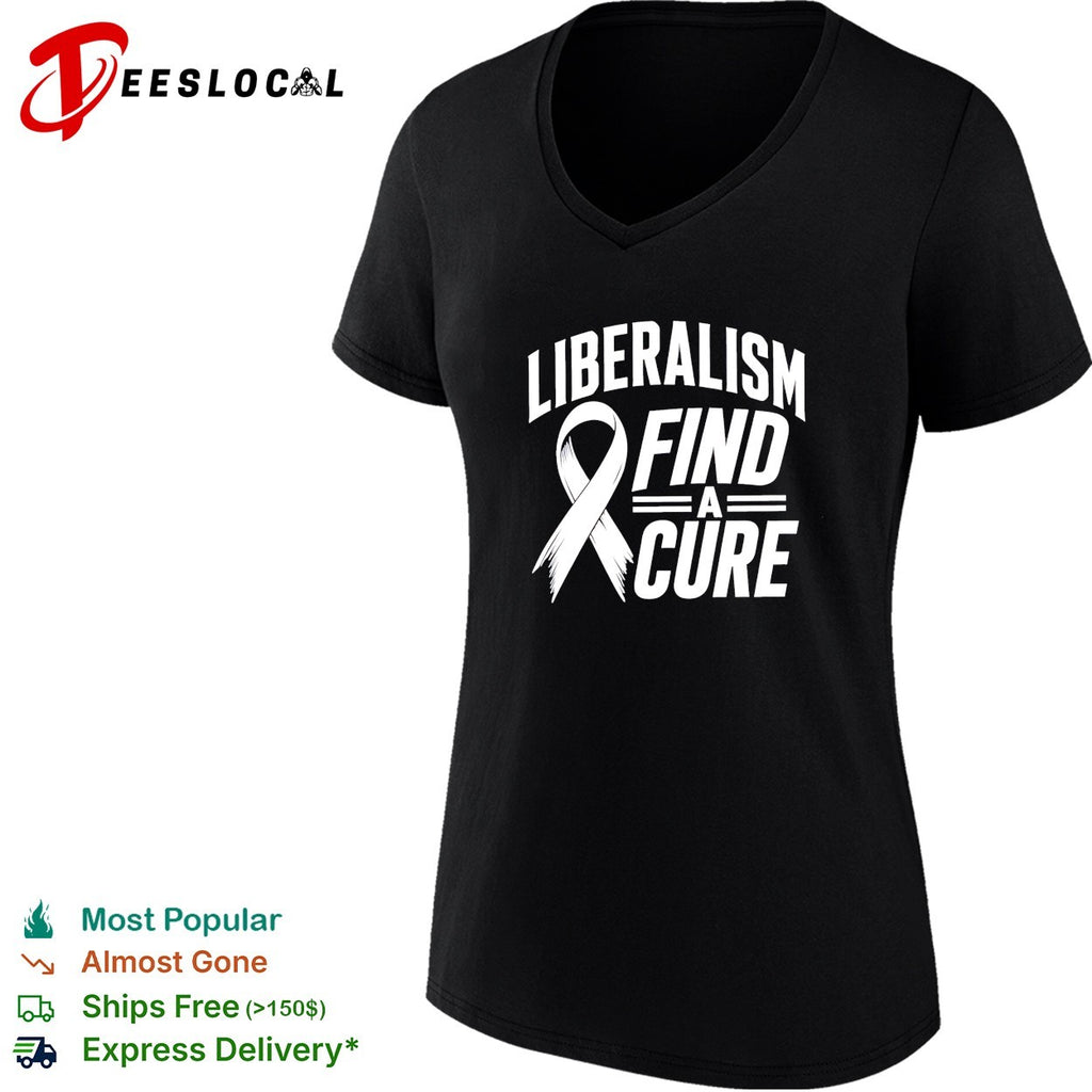 Liberalism find a cure political satire white ribbon shirt