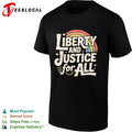 Liberty and Justice for All with Rainbow shirt
