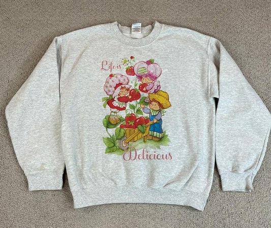 Life Is Delicious Shirt, Vintage Strawberry Sweatshirt, Love Strawberry Shirt, Funny Cartoon T-shirt, Y2K Shirt T-Shirt Hoodie gift for friends