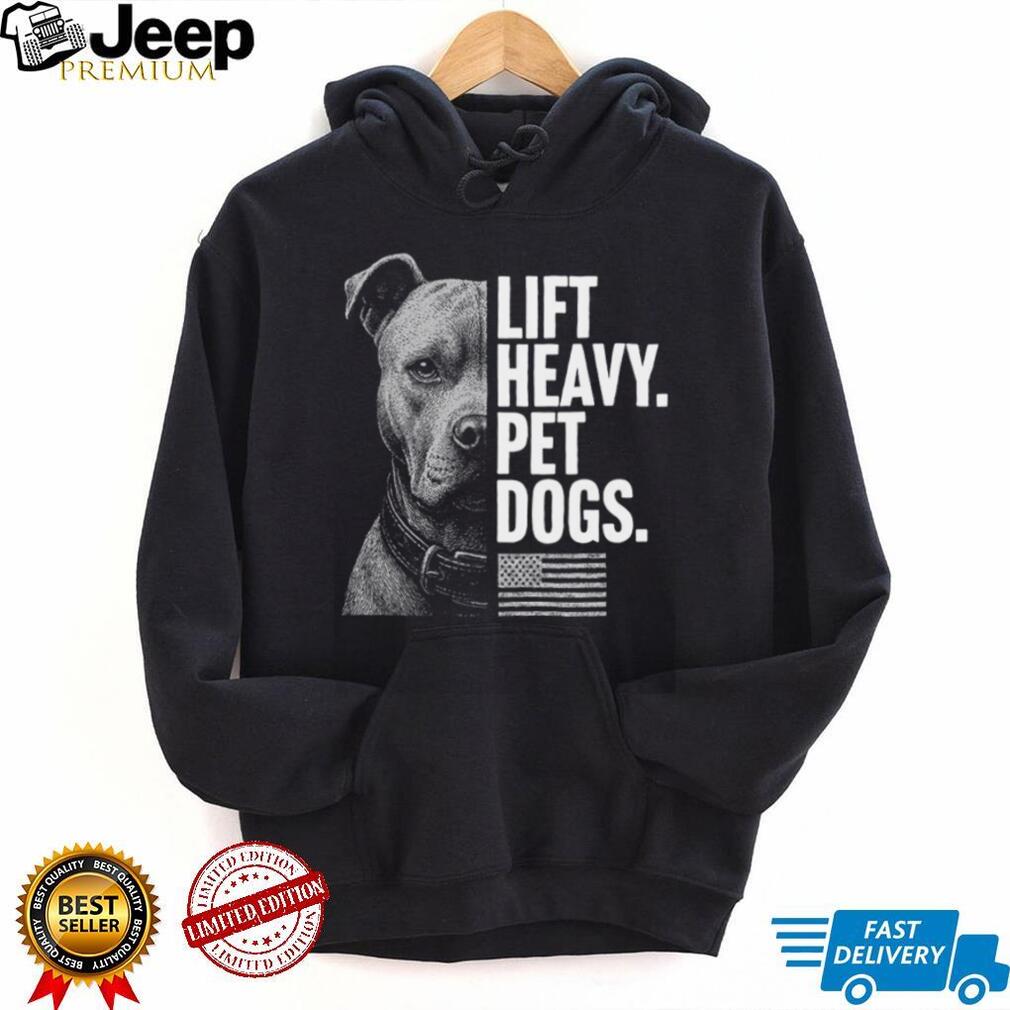 Lift Heavy Pet Dogs American Flag Pitbull Gym Enthusiast T Shirt