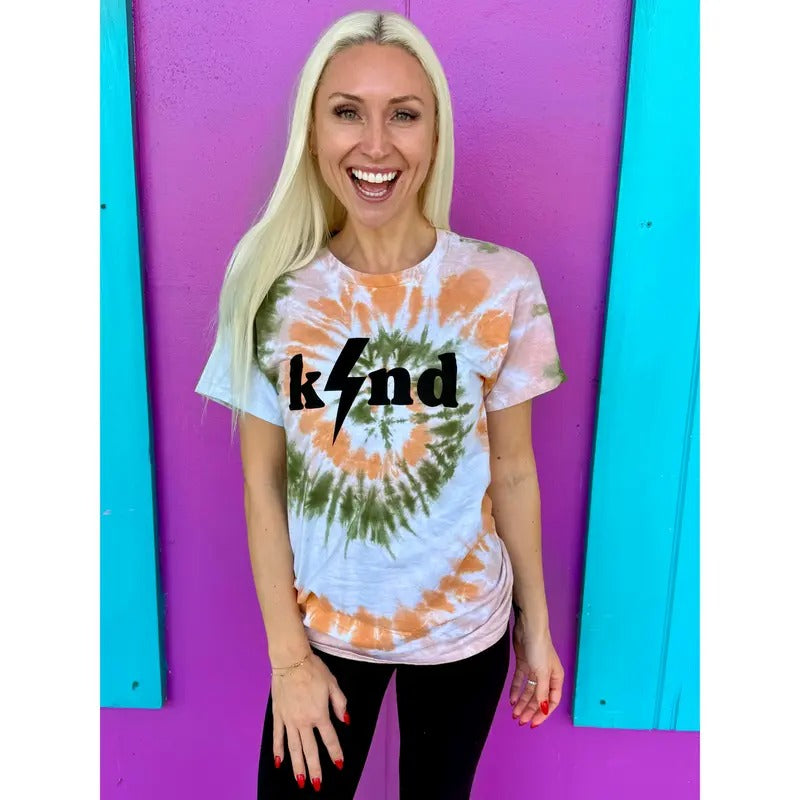 Lightning Bolt Kind Tie-Dye Tee Hoodie, Sweatshirt | WearSparks.com