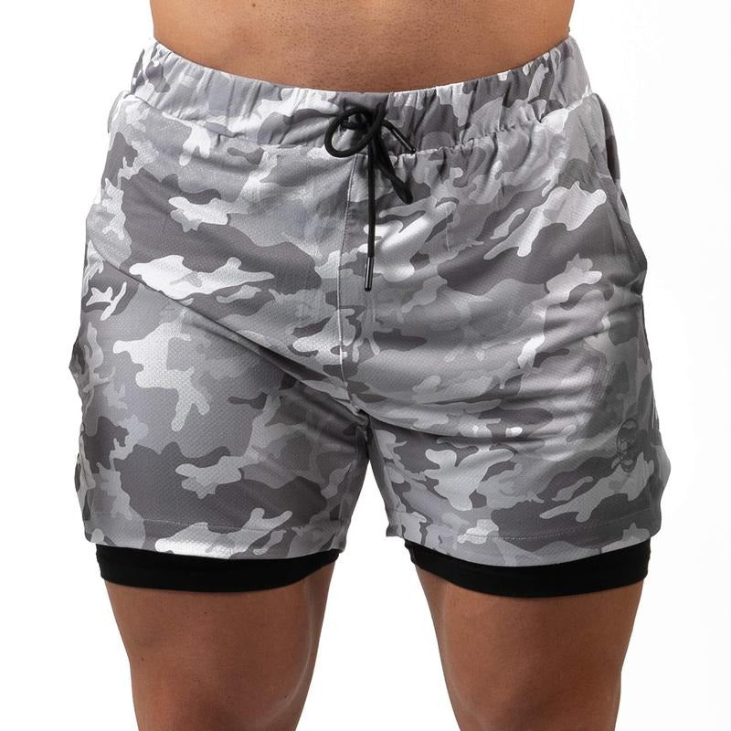 Lightweight Breathable Mesh Men's Training Shorts - White Camo, Summer season T-Shirts, Hoodie, Sweatshirt | WearSparks.com