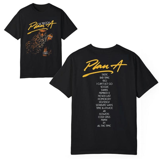Lil Tecca Plan A Tour T-Shirt, 2025 Concert Setlist Tee, Hip Hop Music Tour Merch, Vintage Rap Graphic Shirt, Unisex Streetwear Fan Top