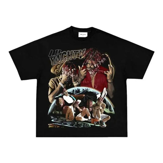 Lil Y Tshirt, Vintage Rap Tee, Hip Hop Graphic Print T-Shirt, Oversized Heavy Cotton Tee Shirt
