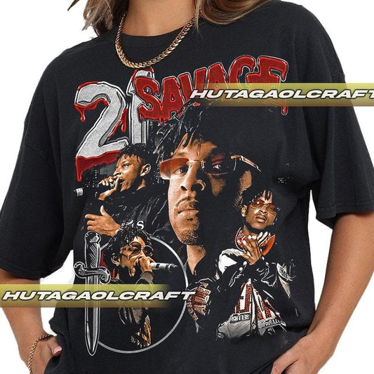 Limited 21 Savage Vintage 90s T-Shirt, 21 Savage Gift For Woman and Man Unisex T-Shirt