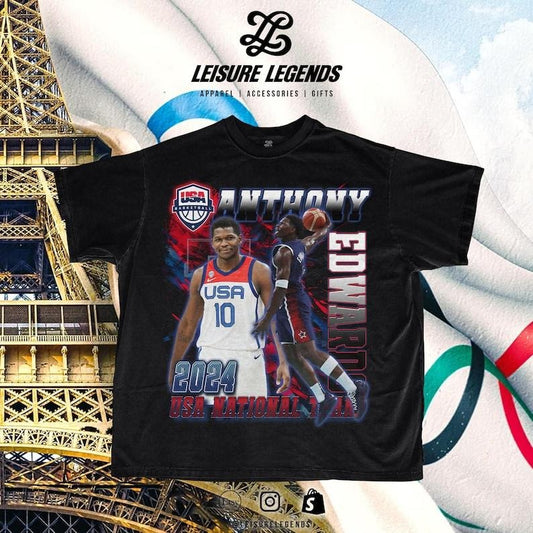 Limited Edition 2024 Paris Olympics USA National Team Oversize - Anthony Edwards - #5