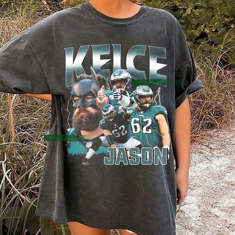 Limited Jason Kelce Vintage 90s Graphic Shirt, Jason Kelce Vintage Bootleg Tee