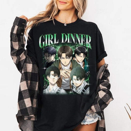 Limited Levi Ackerman Shirt, Attack On Titan Unisex T-shirt, Anime Manga Shirt, Gift For Otaku, Girl Dinner Shirt