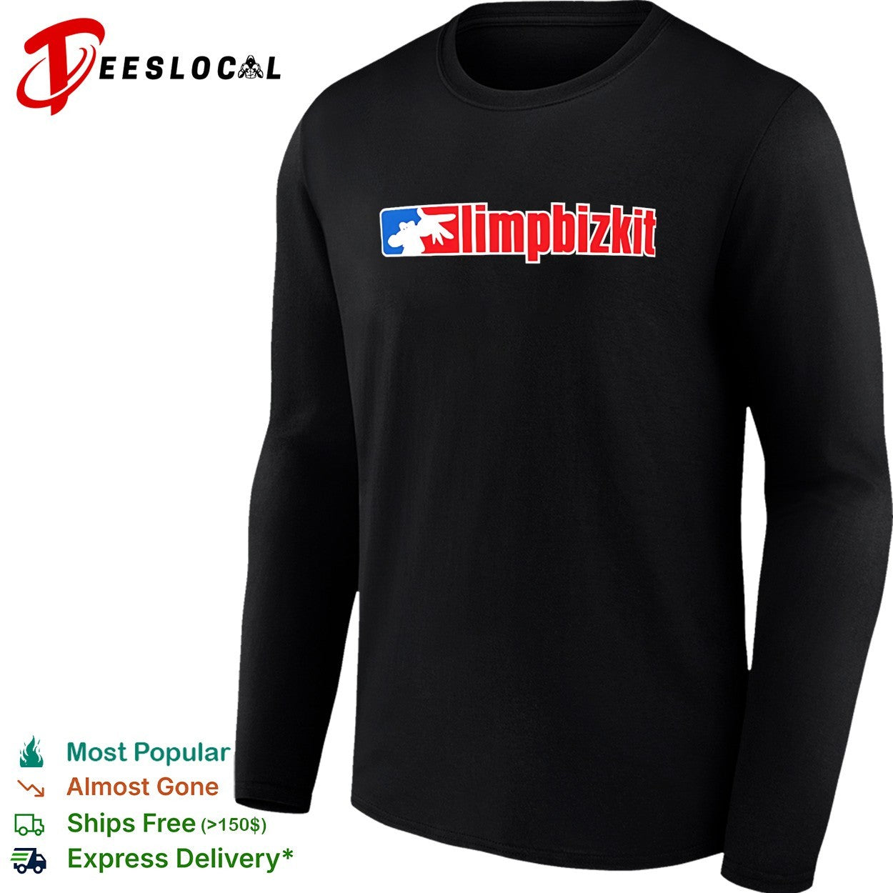 Limp Bizkit baseball logo band shirt