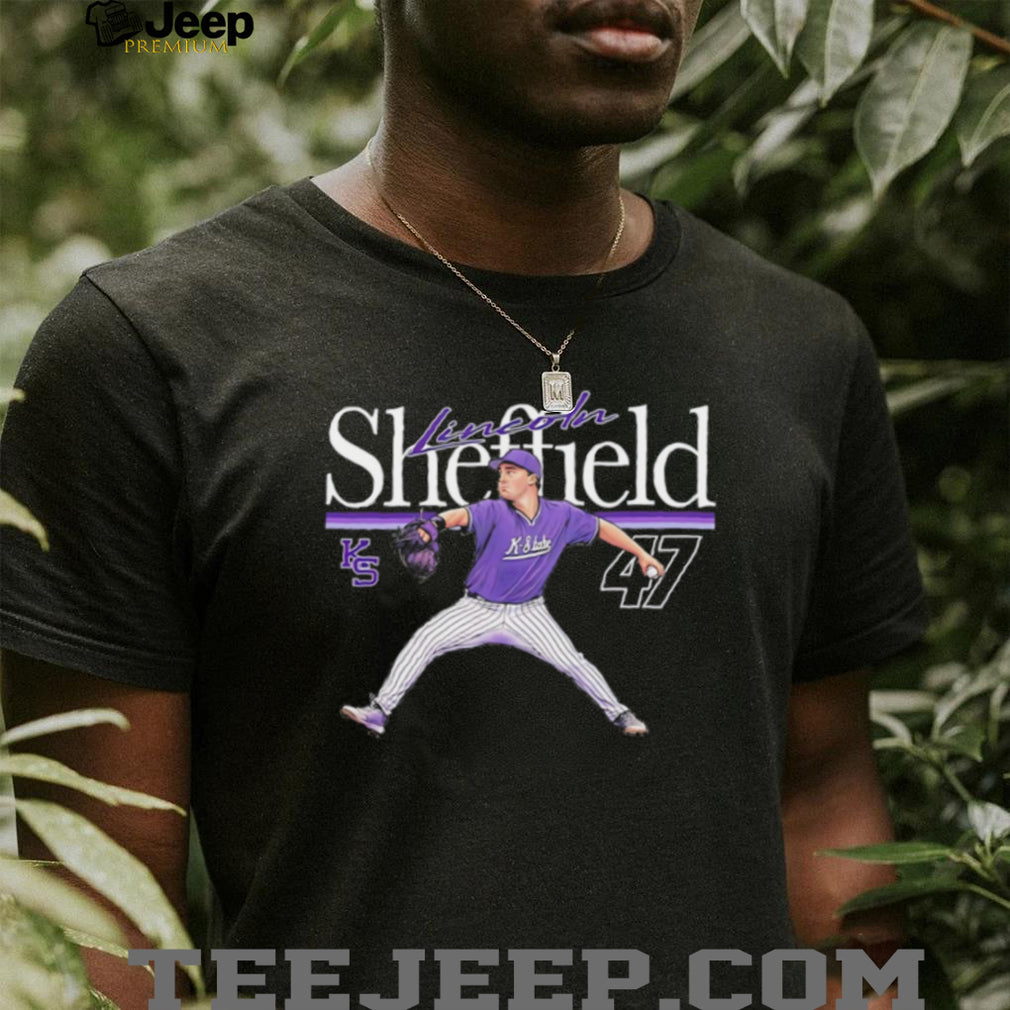 Lincoln Sheffield 47 K State Baseball Pitcher Signature Graphic T Shirt