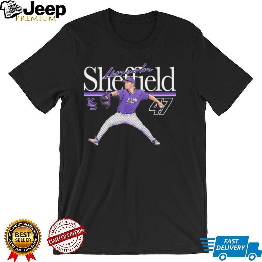Lincoln Sheffield 47 K State Baseball Pitcher Signature Graphic T Shirt
