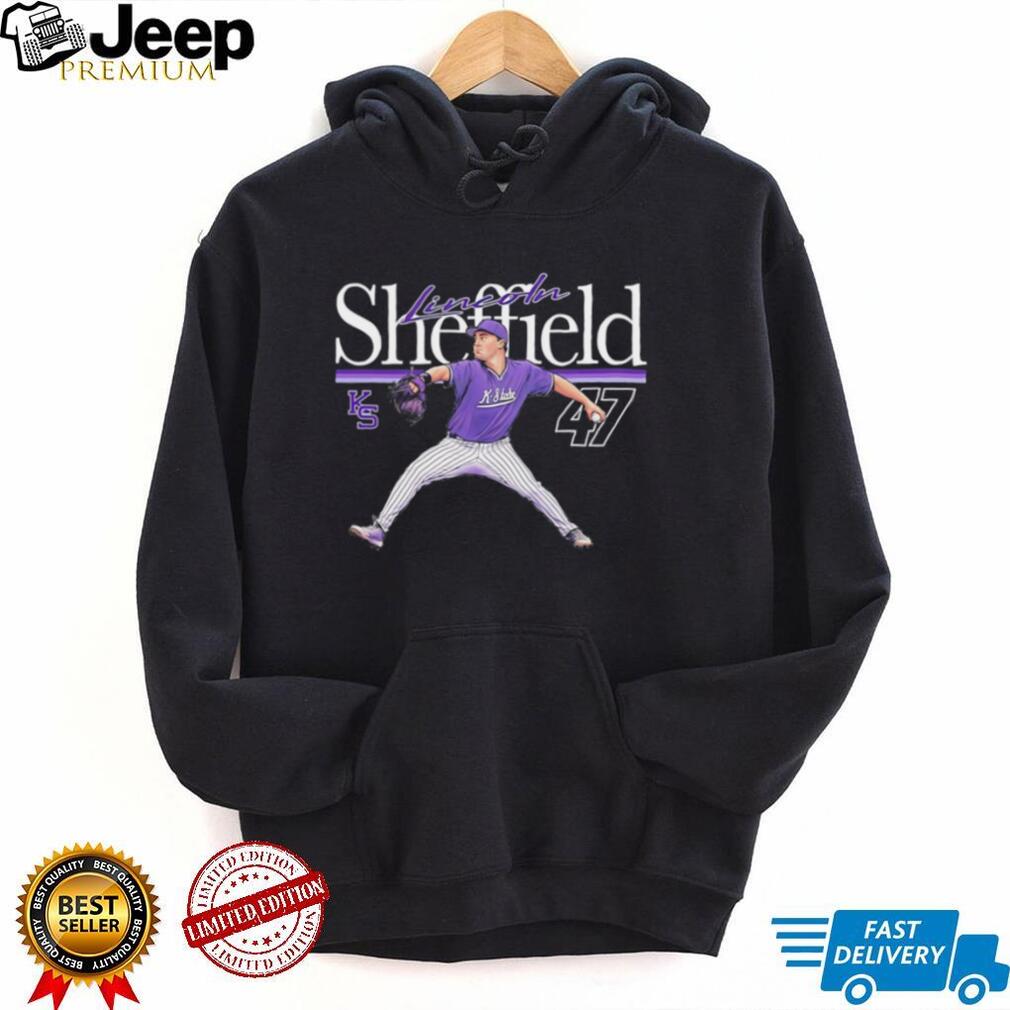 Lincoln Sheffield 47 K State Baseball Pitcher Signature Graphic T Shirt