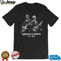 Lincoln and Washington playing guitars on America’s 250th 1776 2026 shirt
