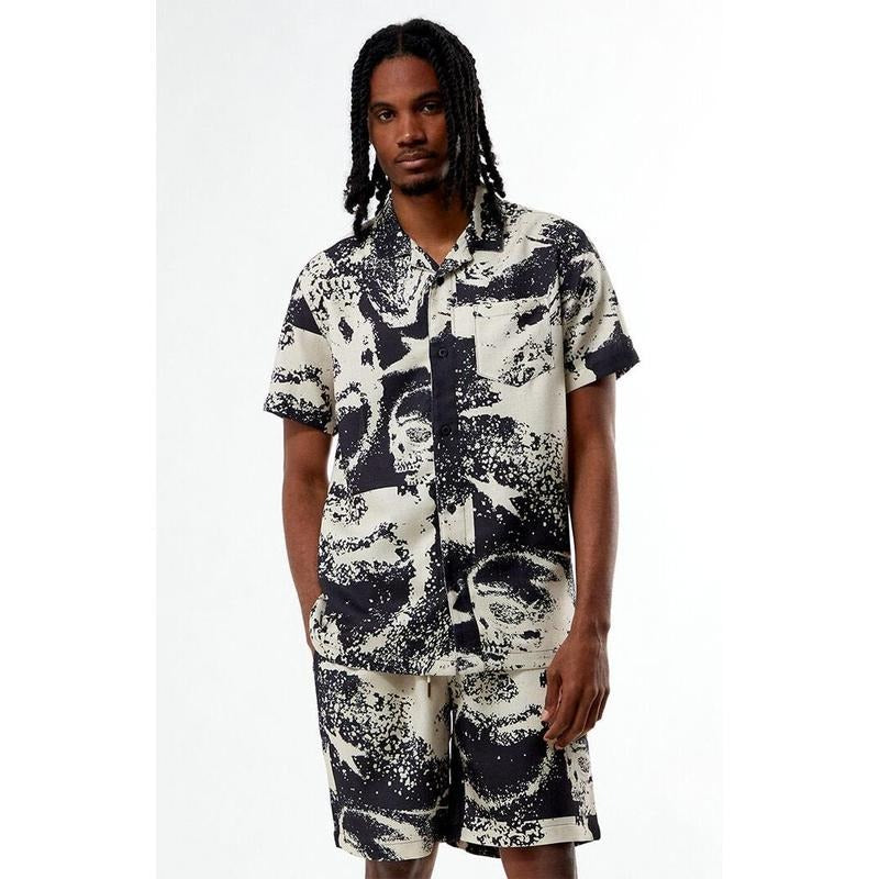 Lira Men's Disintegration Woven Camp Shirt