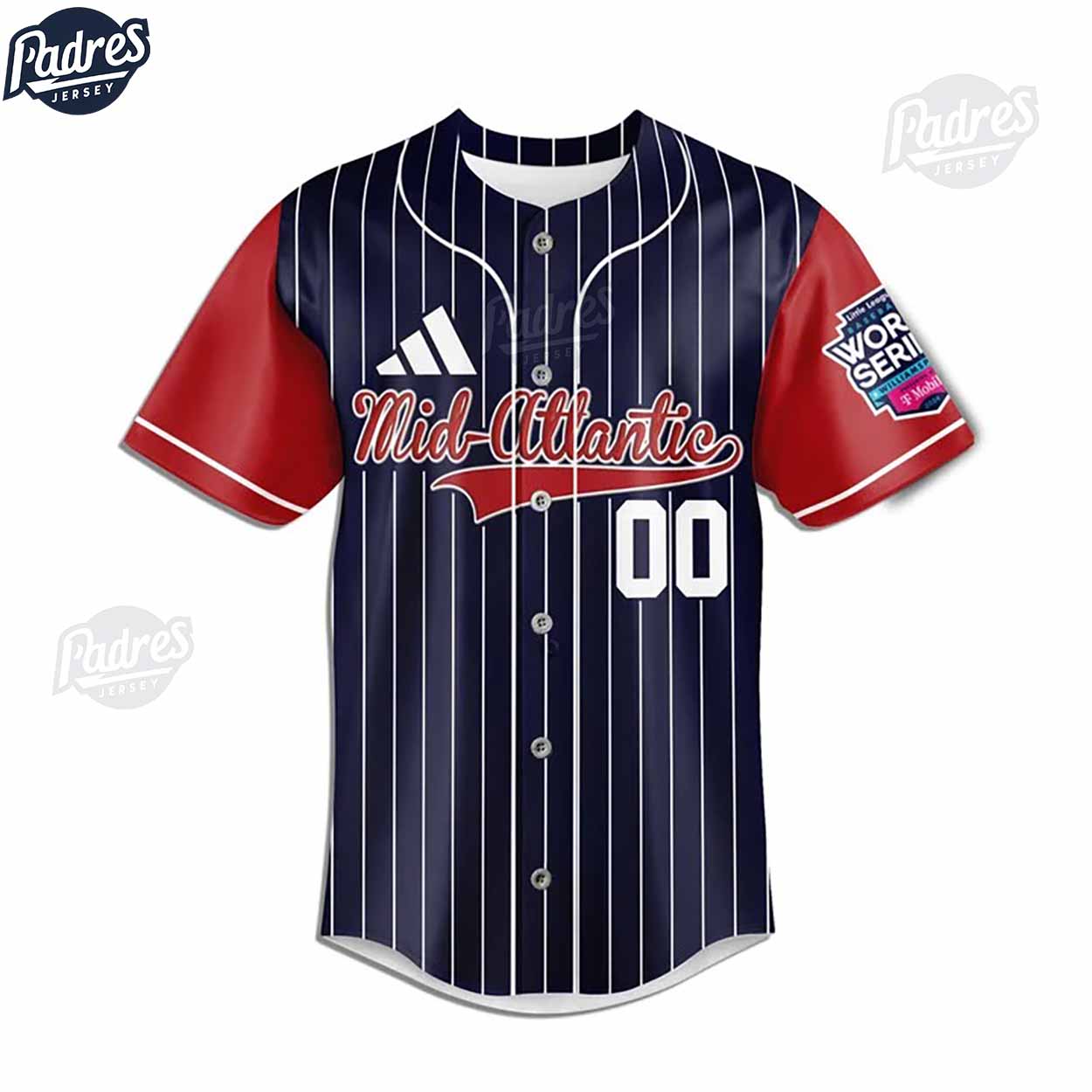 Little League Mid-Atlantic Team Baseball Jersey - Padres Jersey Oasis: Elevate Your Baseball Style Game... (Image 3)