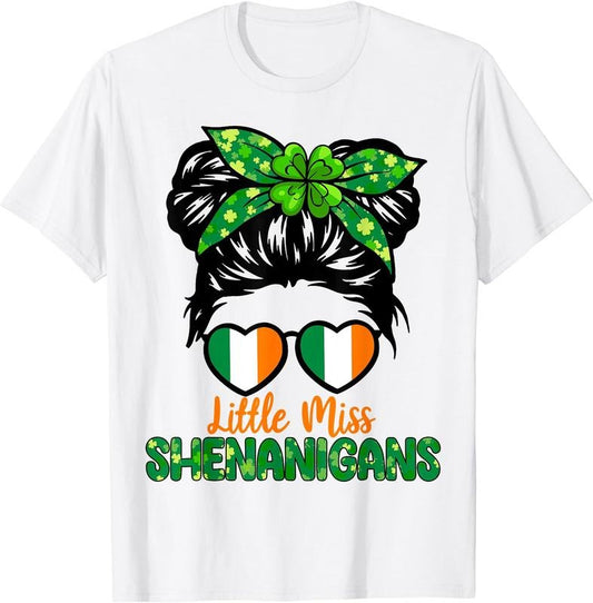 Little Miss Shenanigans St Patricks Day T-Shirt