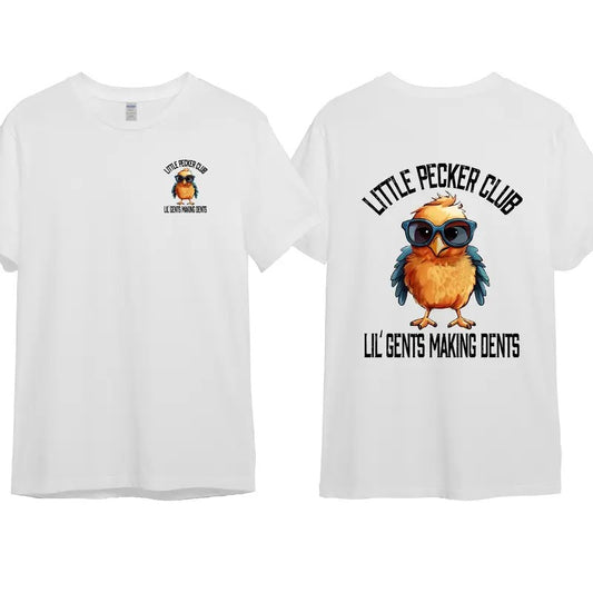 Little Pecker Club Men 2 side T-shirt Cotton Top Shortsleeve For Men For Women