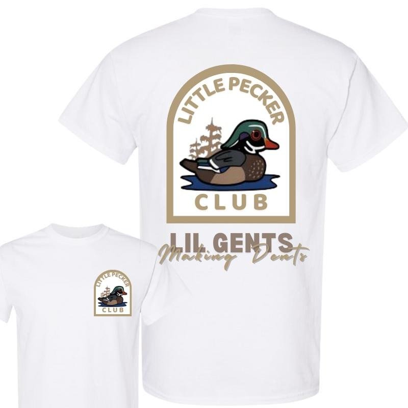 Little Pecker Club Men's 2 Side T-Shirt, Graphic Tee for Men, Vintage 90s Graphic Shirt, Unisex with Funny Bird, Making Dents Design, Gift for Women Men
