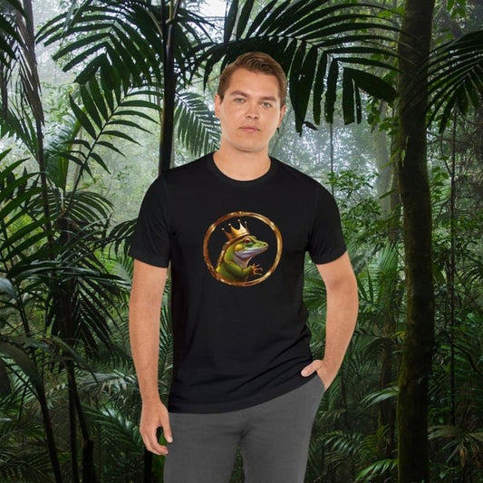 Lizard with Crown King Lizard T-shirt Goth Aesthetic AI Generated Unisex Jersey Short Sleeve Tee made in usa
