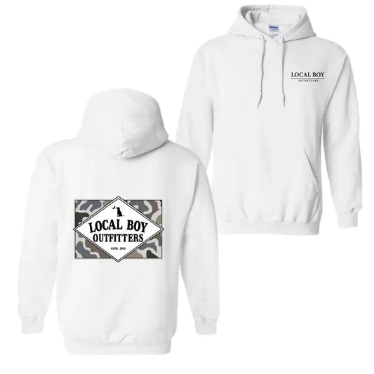 Local Boy Outfitters Hoodie - Moon Camo Design Hoodie, Perfect for Outdoor and Dog Lovers, Unisex Hoodie Comfort and Style Fabric Menswear