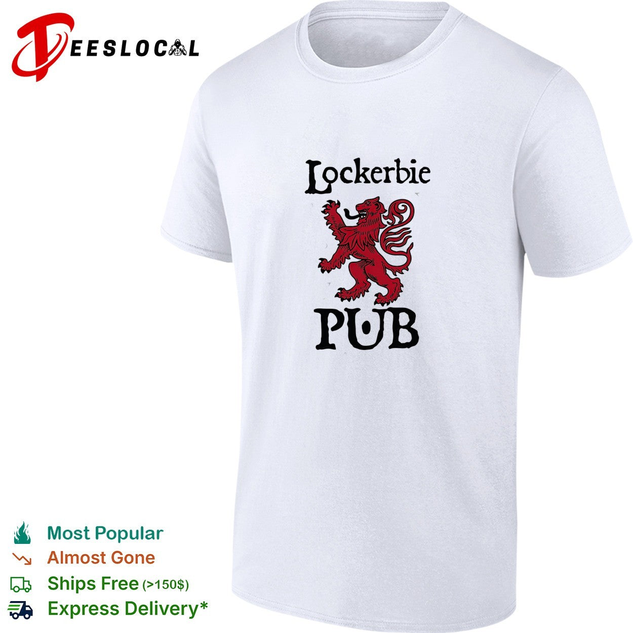 Lockerbie Pub lion crest shirt