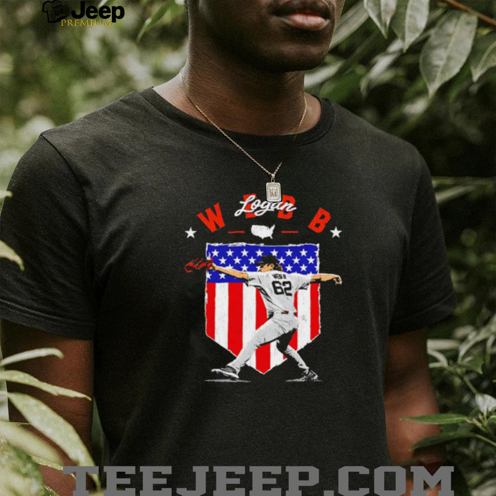 Logan Webb USA Baseball American Flag Shield T Shirt