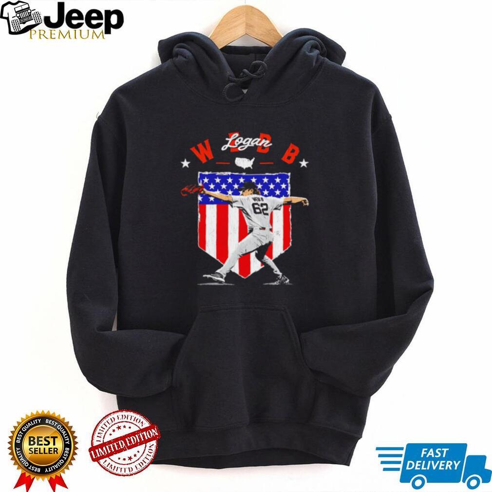 Logan Webb USA Baseball American Flag Shield T Shirt
