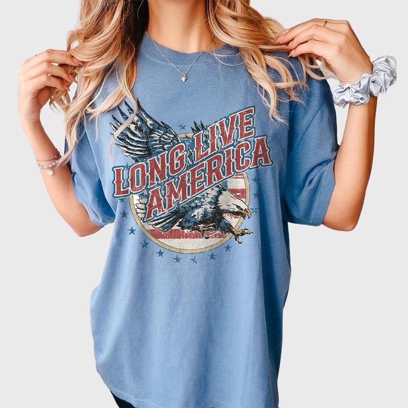 Long Live America Shirt, American 4th Of July Shirts, Retro 4th Of July Shirt, 1776 America T-Shirt, Fourth Of July Tee,...