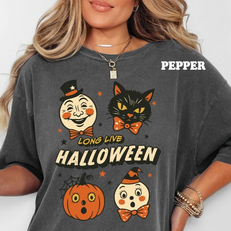 Long Live Halloween Shirt Comfort Colors ~ Unisex Apparel Relaxed Fit Printed In The USA Clothing Womenswear Casual Comfort Cotton Top Athletic Boho Chic