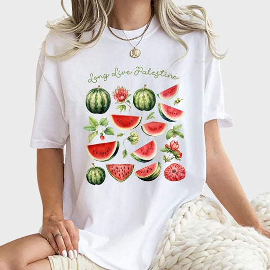 Long Live Palestine Shirt, Free Palestine Graphic Printed Tee, Pray For Palestine Unhinged Shirt, Palestine Watermelon...