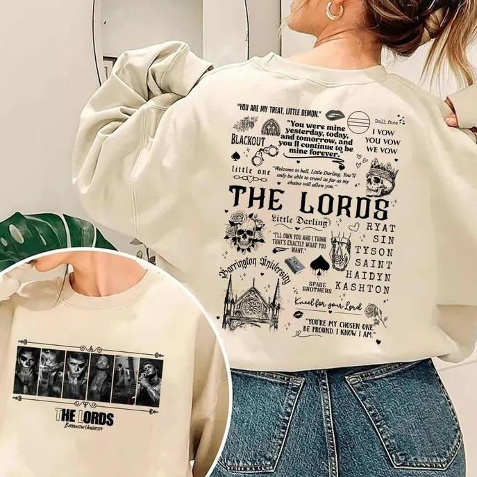 Lords Series Book Boys Double-Sided Sweatshirt, Barrington College Shirt, Shantel Tessier Merchandise, LORDS Series Shirt, Dark Romance, Booktok Shirt