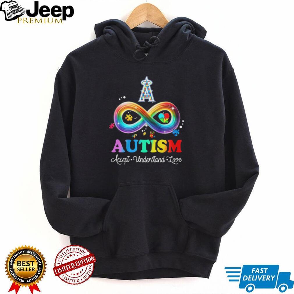 Los Angeles Angels Autism Awareness Infinity Rainbow Accept Understand Love T Shirt
