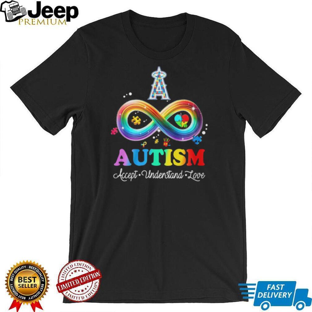 Los Angeles Angels Autism Awareness Infinity Rainbow Accept Understand Love T Shirt