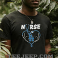 Los Angeles Baseball Nurse T Shirt Blue Stethoscope Heart Nursing Gift