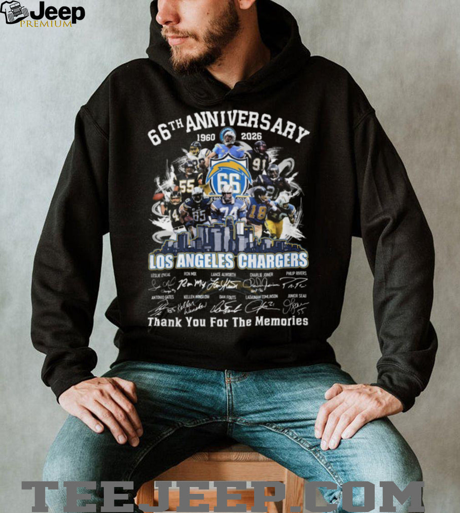 Los Angeles Chargers 66th Anniversary 1960 2026 Greatest Players T Shirt