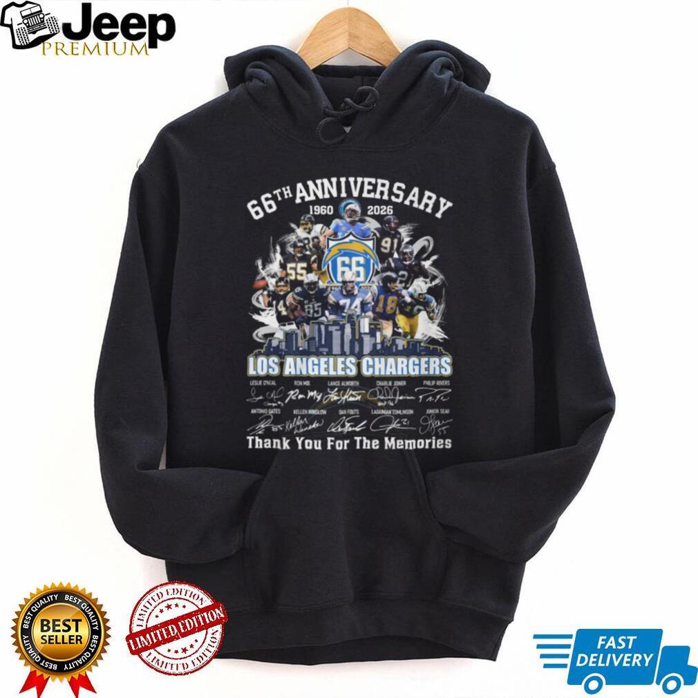 Los Angeles Chargers 66th Anniversary 1960 2026 Greatest Players T Shirt