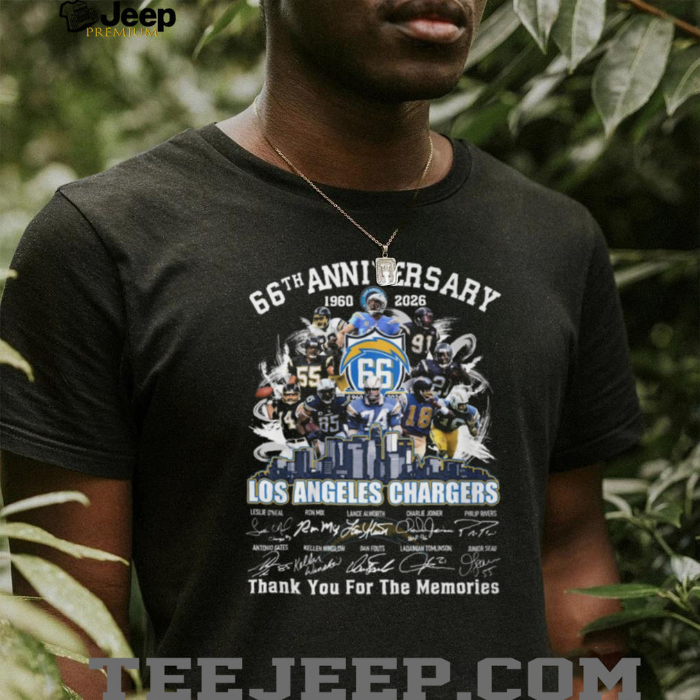 Los Angeles Chargers 66th Anniversary 1960 2026 Greatest Players T Shirt