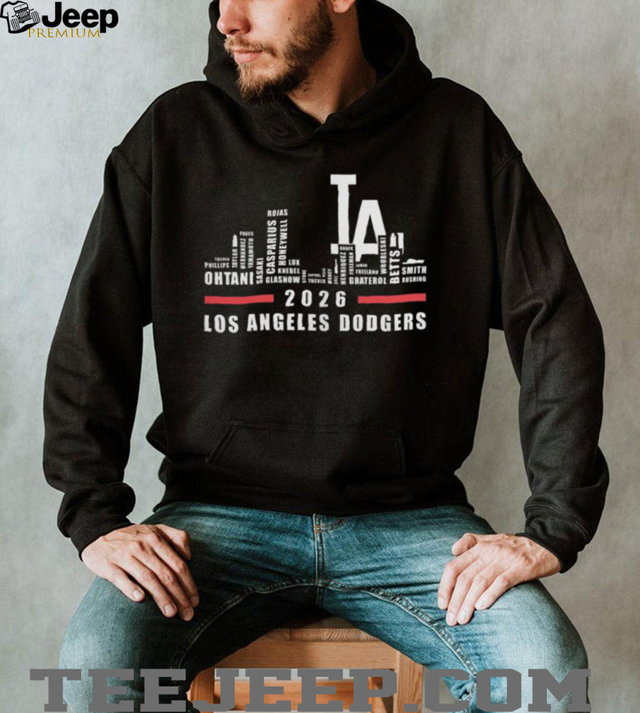 Los Angeles Dodgers 2026 Roster City Skyline T Shirt Ohtani & Team