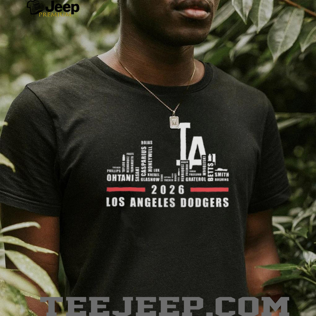 Los Angeles Dodgers 2026 Roster City Skyline T Shirt Ohtani & Team