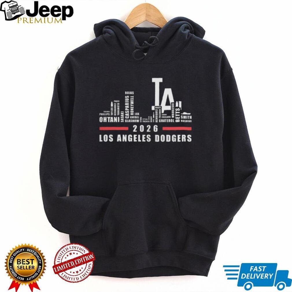 Los Angeles Dodgers 2026 Roster City Skyline T Shirt Ohtani & Team