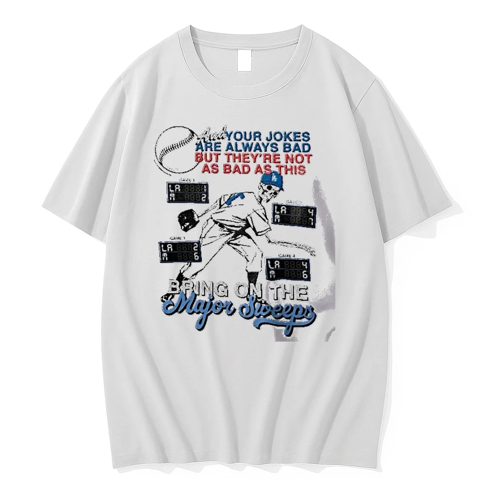 Los Angeles Dodgers Bring On The Major Sweeps Skeleton Baseball Tshirts Sweater