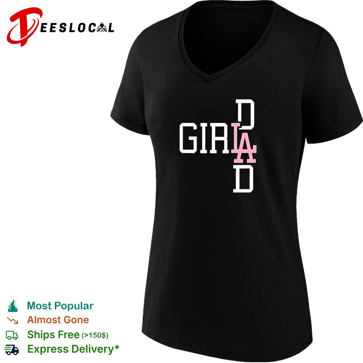 Los Angeles Dodgers Girl dad cross shirt
