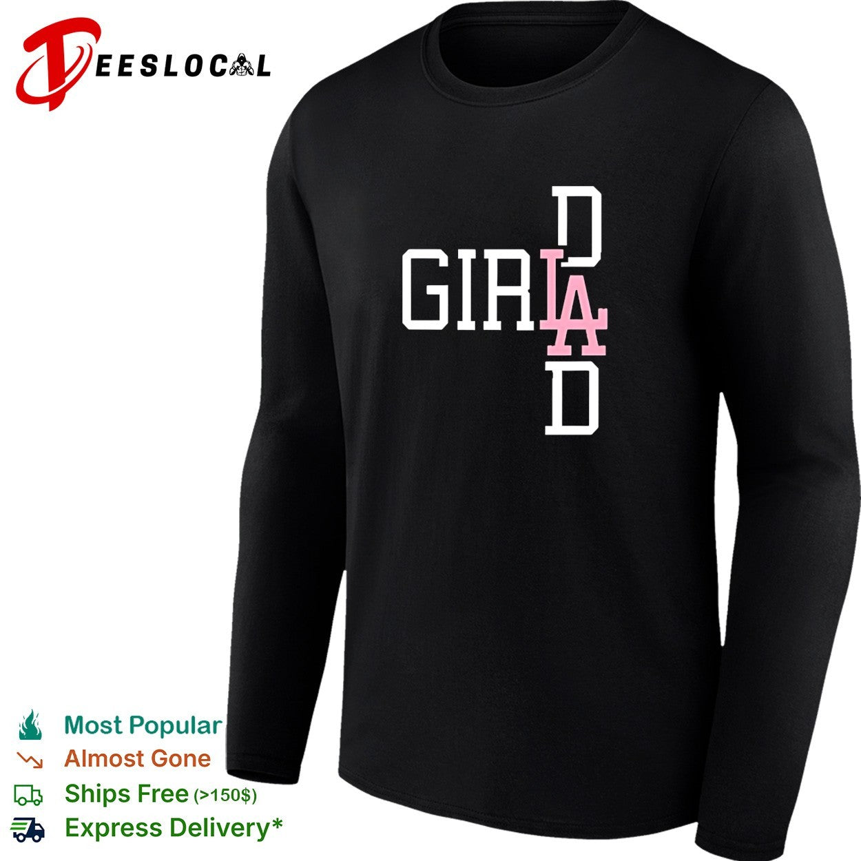 Los Angeles Dodgers Girl dad cross shirt