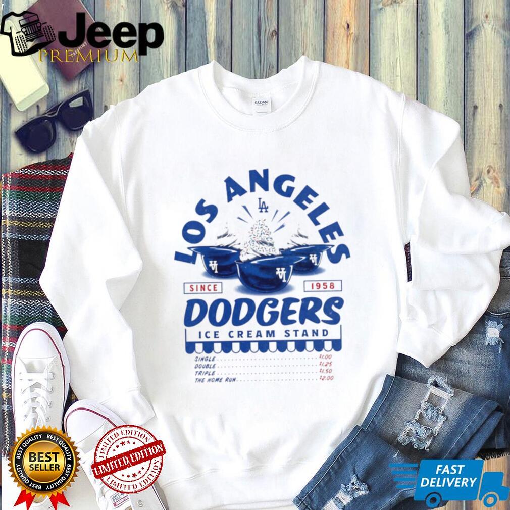 Los Angeles Dodgers Ice Cream Stand Retro Baseball Graphic T Shirt