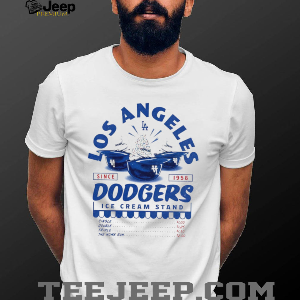 Los Angeles Dodgers Ice Cream Stand Retro Baseball Graphic T Shirt