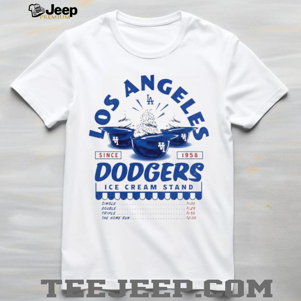 Los Angeles Dodgers Ice Cream Stand Retro Baseball Graphic T Shirt