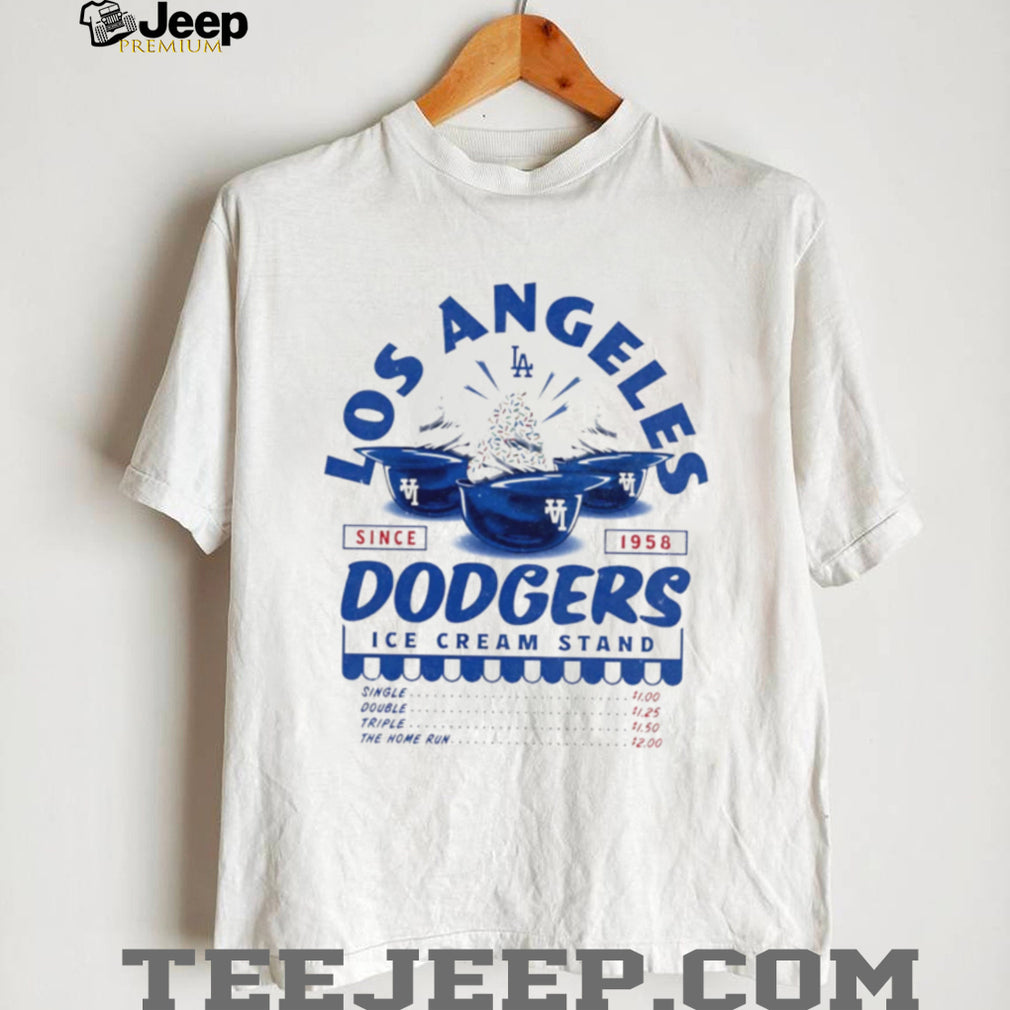 Los Angeles Dodgers Ice Cream Stand Retro Baseball Graphic T Shirt