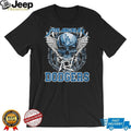 Los Angeles Dodgers Skull and Wings Heavy Metal T Shirt LA Dodgers Fan Merch
